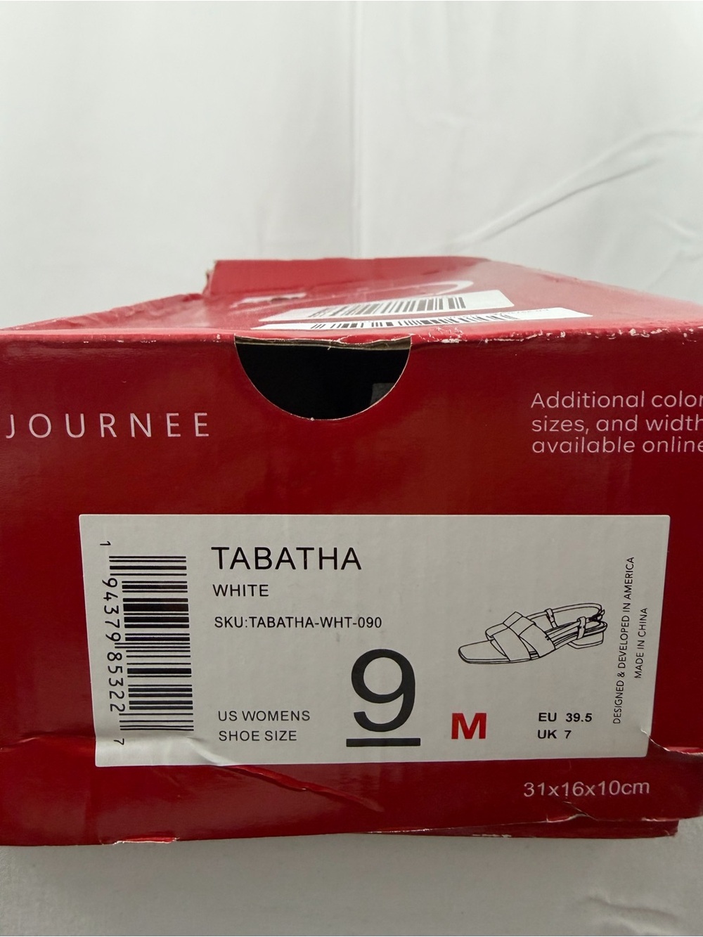 NWT Journee Women’s Size 9 White Braided Strap Slingback Sandals - Picture 7 of 8